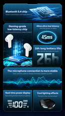 Novo lenovo gm2 pro max sem fio bluetooth 5.4 fones de ouvido led display digital à prova dwaterproof água com cancelamento ruído gaming headset