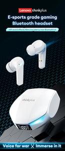 Novo lenovo gm2 pro max sem fio bluetooth 5.4 fones de ouvido led display digital à prova dwaterproof água com cancelamento ruído gaming headset